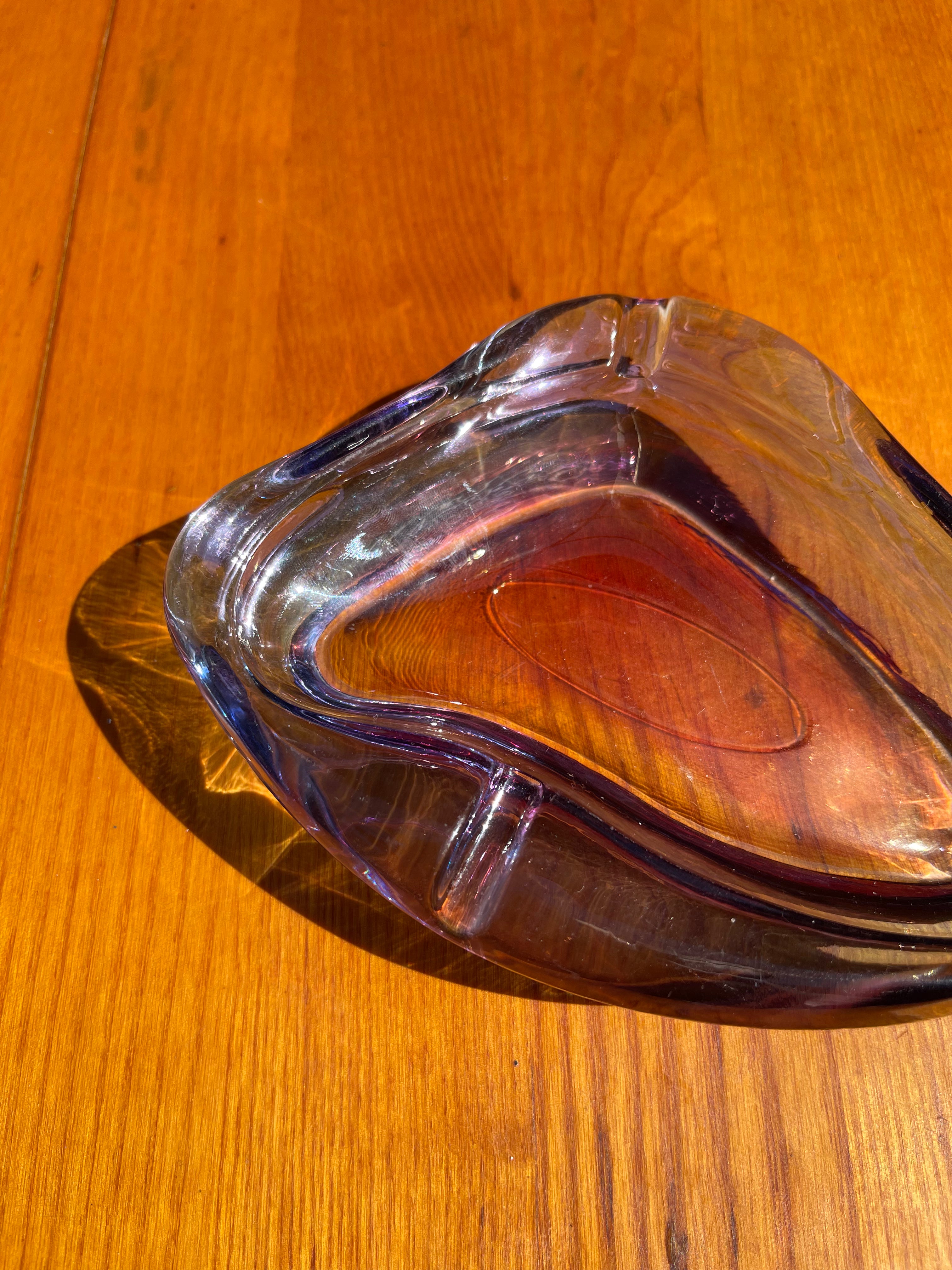 Anchor Hocking Lustre Glass Ashtray • Swedish Vintage 1970